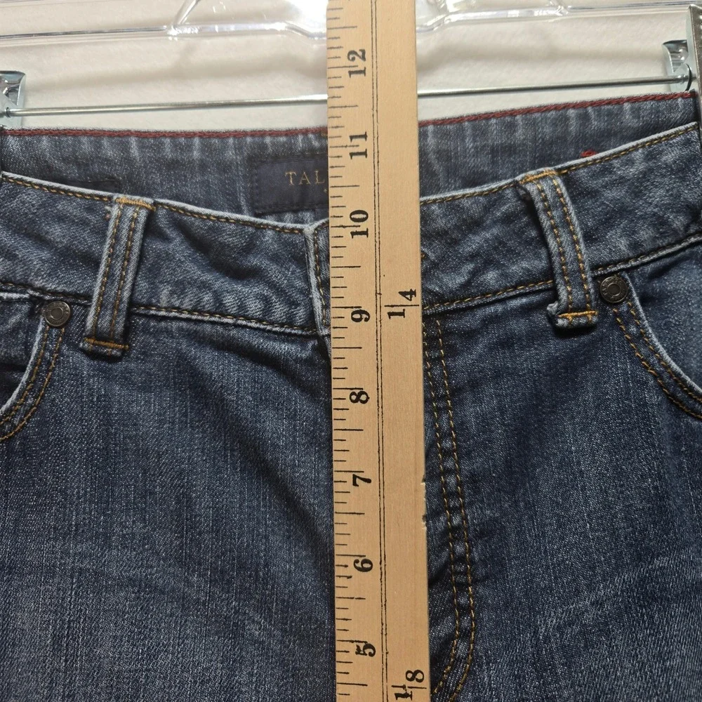 Talbots Size 12 Front distressed Curvy Fit Cropped Straight Stretch Denim 1134
